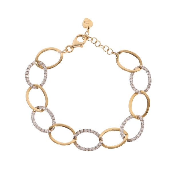 18ct Yellow & White Gold Oval Link Bracelet