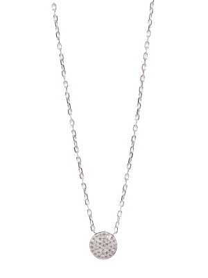 9ct White Gold Pave Diamond Pendant