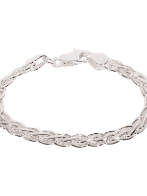 Silver Flat Spiga Bracelet