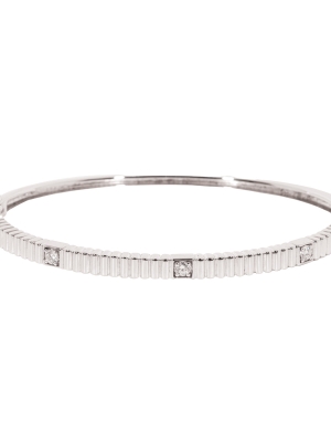 18ct White Gold Diamond Set Bangle