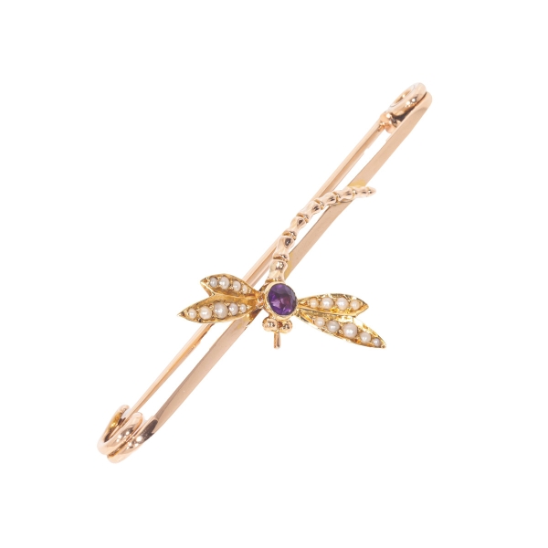 Pre Owned 9ct Yellow Gold Dragonfly Brooch