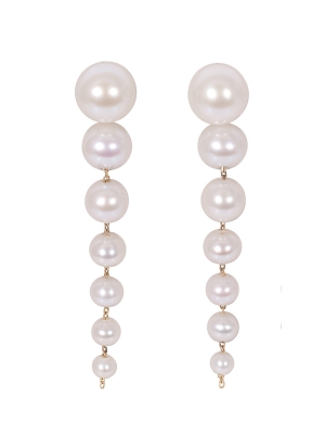 18ct Yellow Gold Freshwater Pearl Drop Earrings