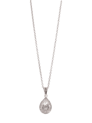 18ct White Gold Pearshape Diamond Pendant