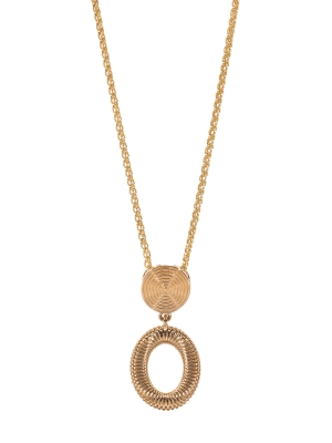 9ct Yellow Gold Oval & Circle Pendant