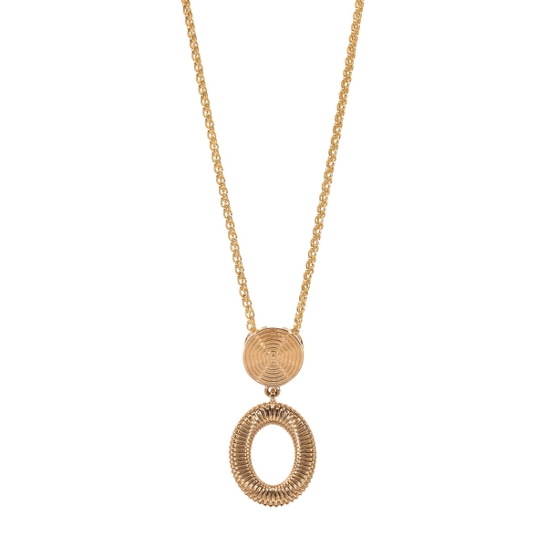 9ct Yellow Gold Oval & Circle Pendant