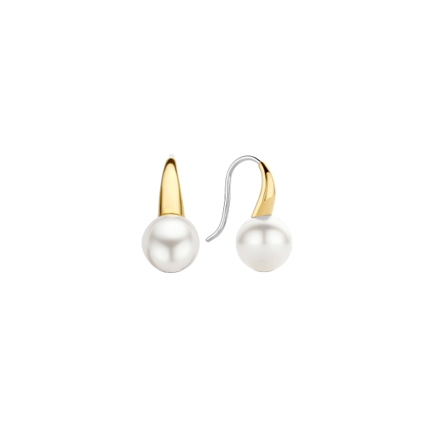 Silver Vermail Ti Sento Pearl Hookwire Drop Earrings