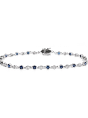 18ct White Gold Sapphire & Diamond Bracelet