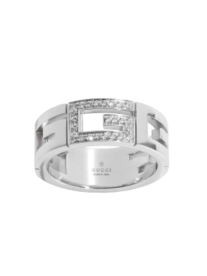 Pre Owned 18ct White gold Gucci "G" Collection Ring