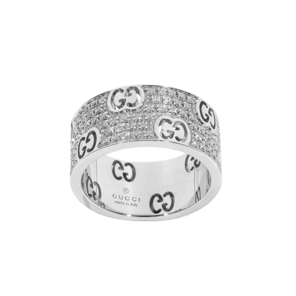 Pre Owned 18ct White Gold Gucci Stardust Ring