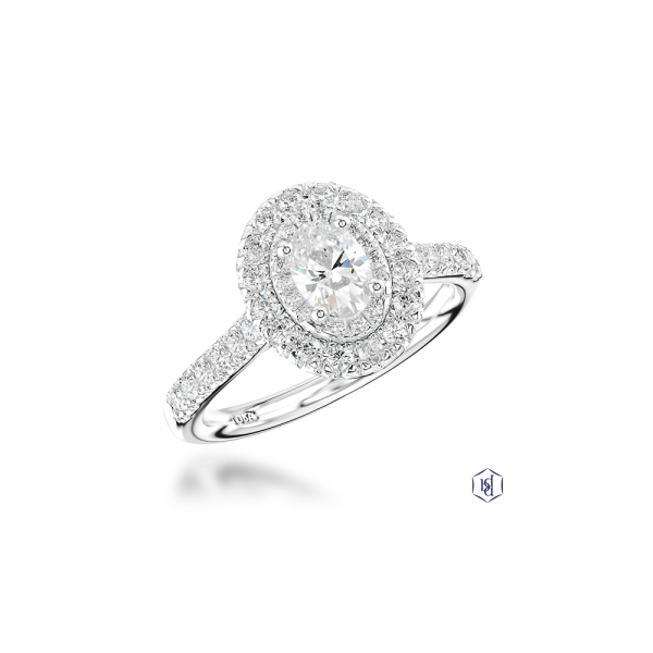 Skye Duo Oval 0.99ct F VS2 Diamond ring