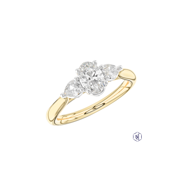 Florentine Oval 0.81ct F SI1 Diamond ring