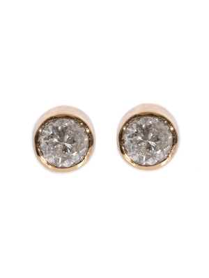 Pre Owned 9ct Yellow Gold Diamond Stud Earrings