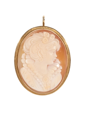 Pre Owned 9ct Yellow Gold Cameo Brooch / Pendant
