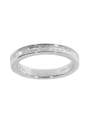 Pre Owned 18ct White Gold Baguette Cut Diamond Ring