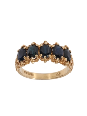 Pre Owned 18ct Yellow Gold Sapphire Five Stone Ring