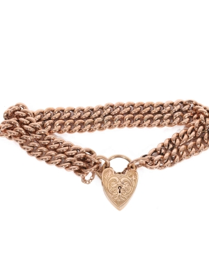 Pre Owned 9ct Yellow gold Double Curb Bracelet