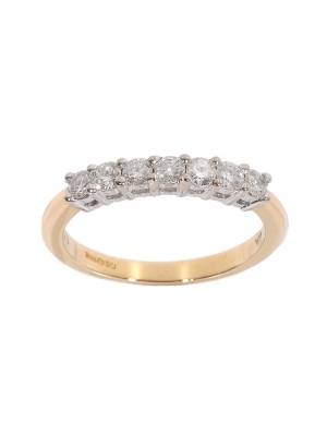 Pre Owned 18ct Yellow Gold Seven Stone 1/2 Eternity Ring