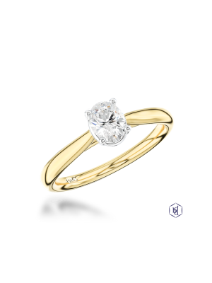 Classic Oval 0.42ct D SI1 Diamond ring