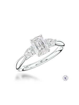Florentine Cushion 0.85ct D VS2 Diamond ring