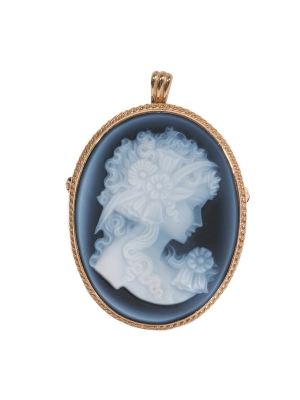 Pre Owned 9ct Yellow Gold Oval Cameo Brooch / Pendant