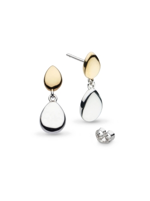 Kit Heath Coast Pebble Golden Double Droplet Studs