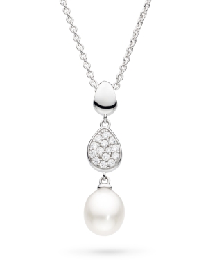 Kit Heath Coast Pebble Glisten Pavé & Pearl Necklace