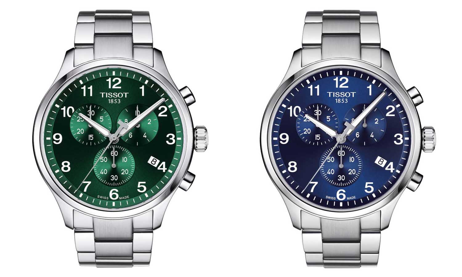 tissot Chrono XL green and blue dials