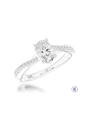 Skye Twist Oval 0.74ct F SI1 Diamond ring