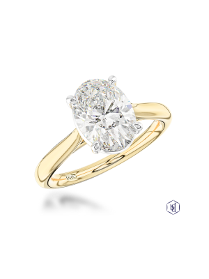 Lab Grown Classic Oval 2.12ct E VS1 LG Diamond ring