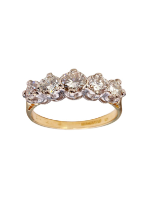 18ct Gold Graduating Diamond 5 Stone Ring