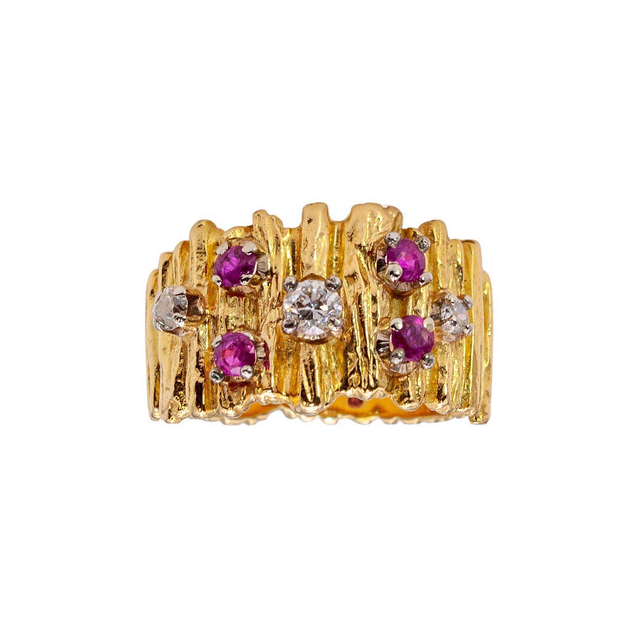 18ct Yellow Gold Ruby & Diamond Ring
