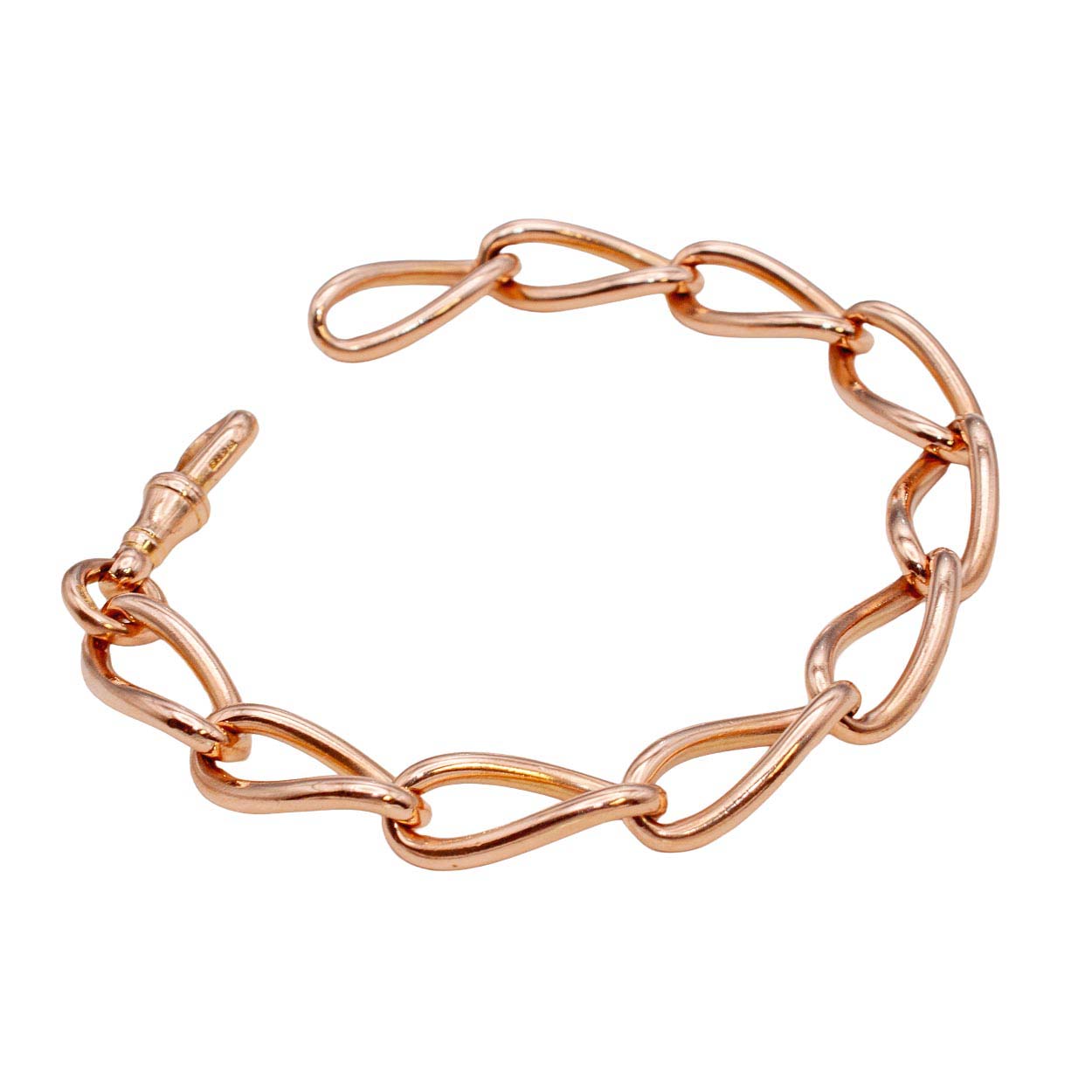 9ct Yellow Gold Oval Twisted Link Bracelet