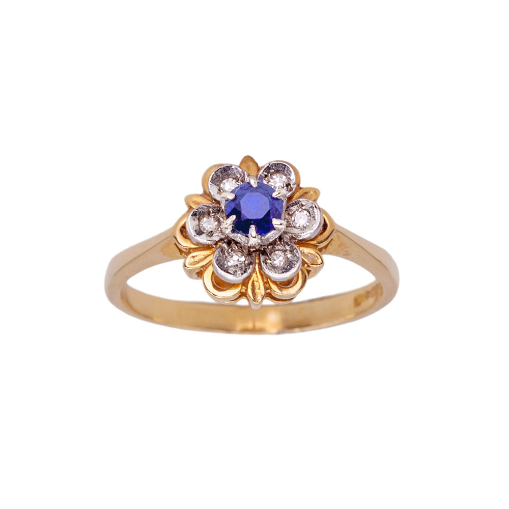 Pre Owned Sapphire & Diamond Ring